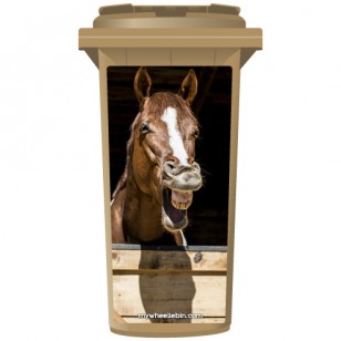 Chestnut Horse Laughing Wheelie Bin Sticker Panel